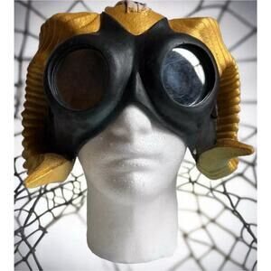 Halloween Half Mask Ram Sheep Horn Monster Pride Parade Costume Props Handmade